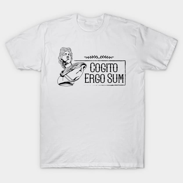 Latin saying - Cogito Ergo Sum T-Shirt by Modern Medieval Design